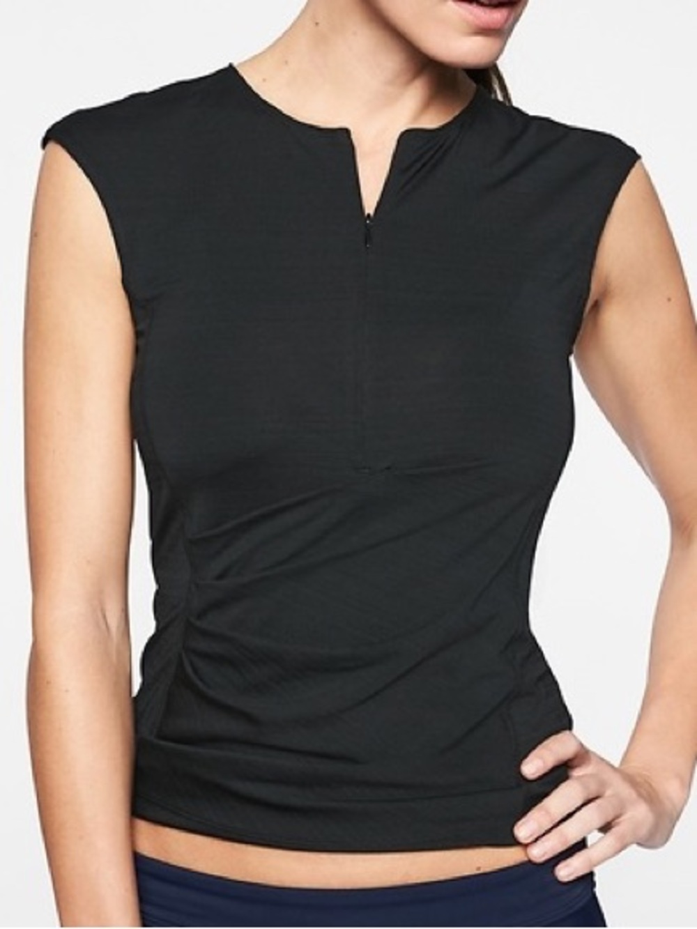 Athleta Black Pacifica Wrap Front Tank UPF 50+ XL NEW